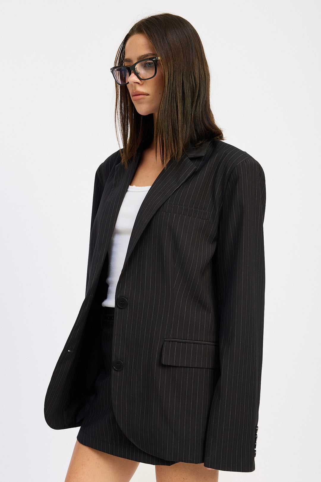Pin Stripe Oversized Blazer