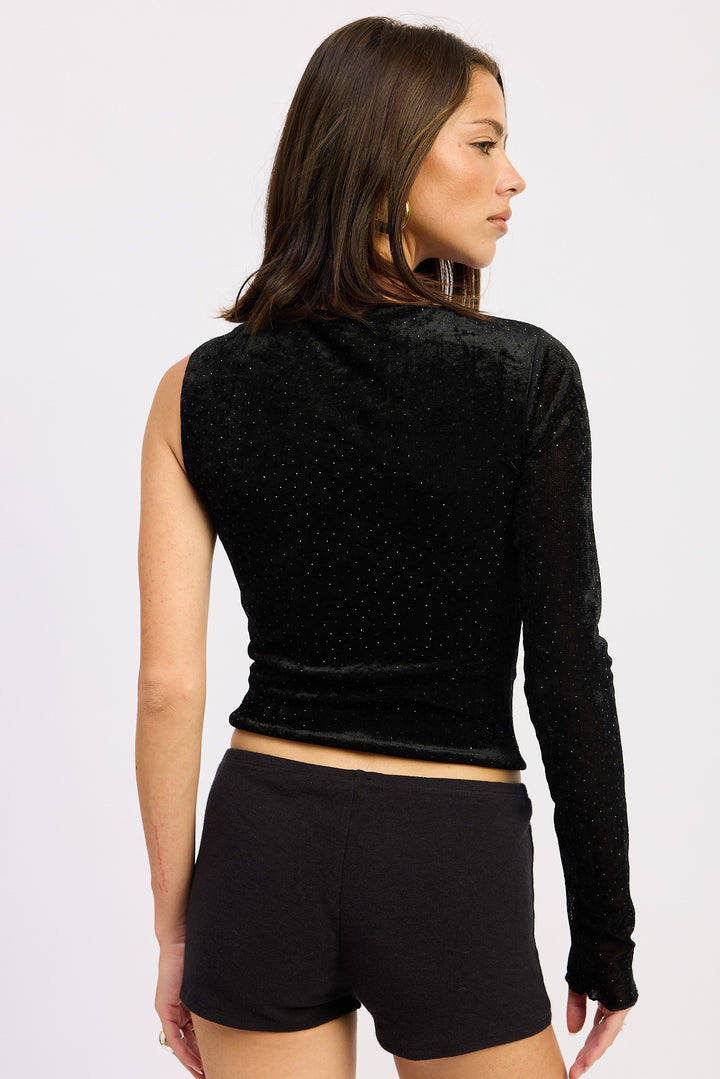 One Shoulder Top With Hardware Detail