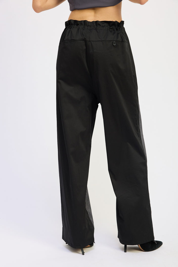 Loose Fit Mix Media Pants