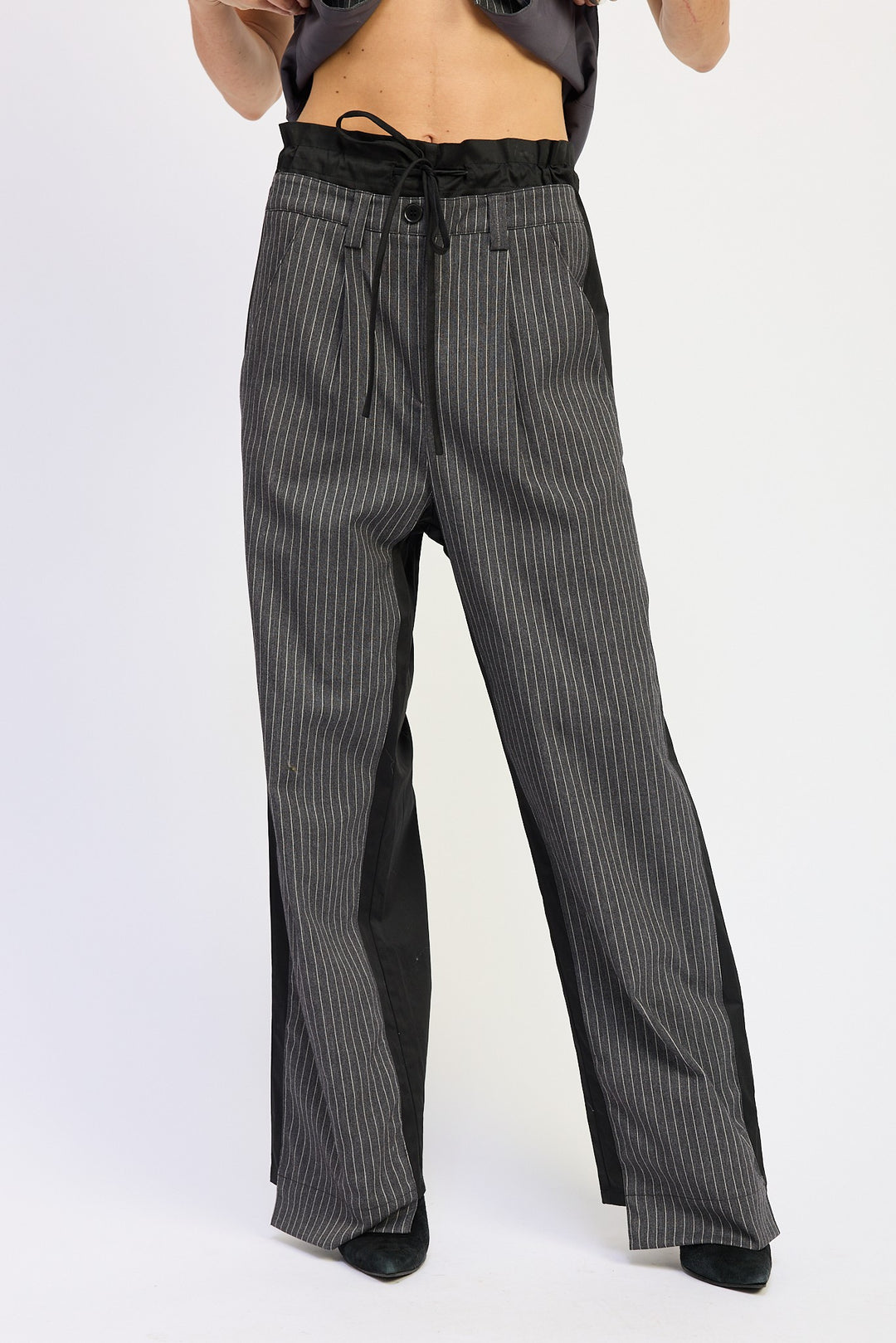 Loose Fit Mix Media Pants