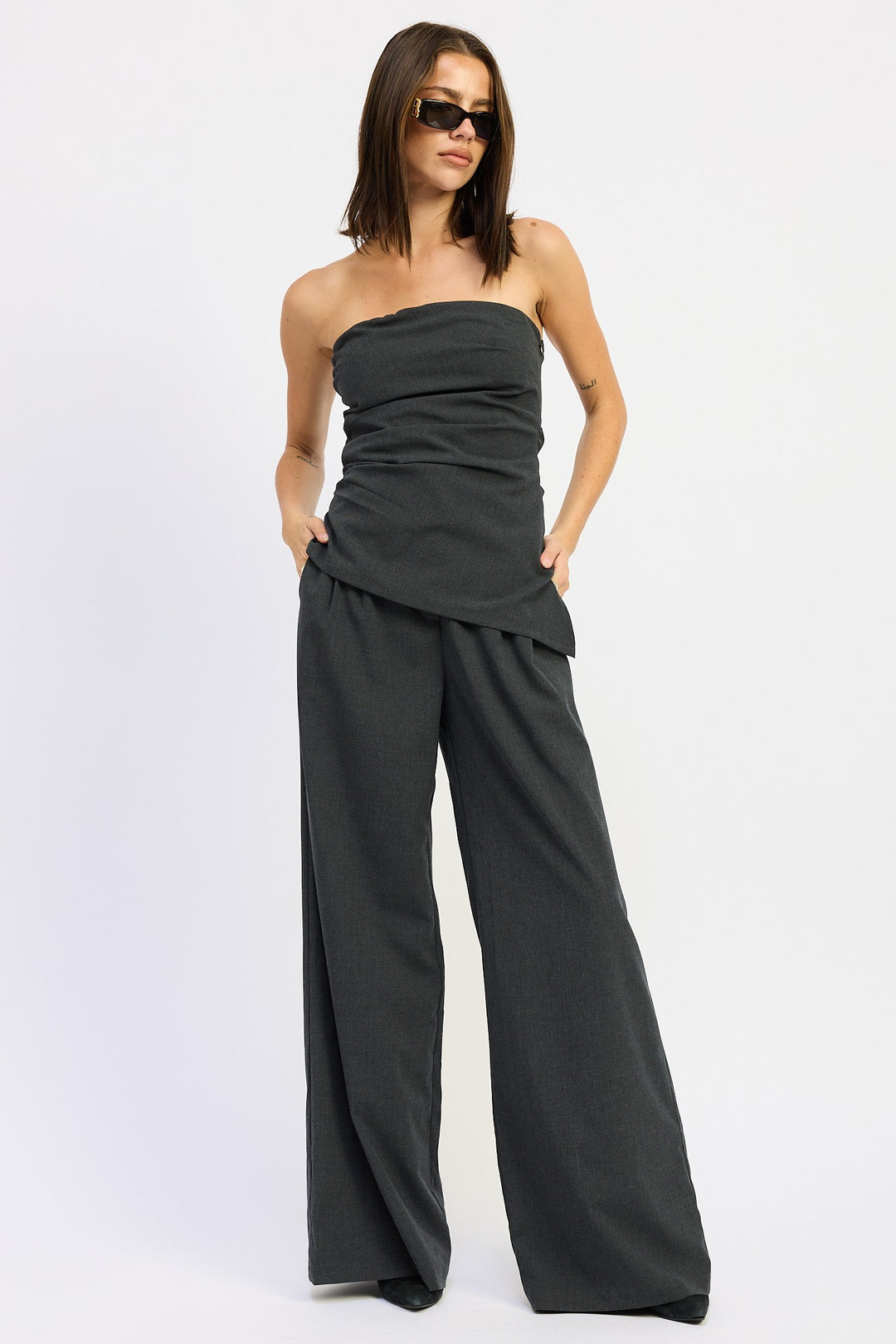 Asymmetrical Bustier Tube Top