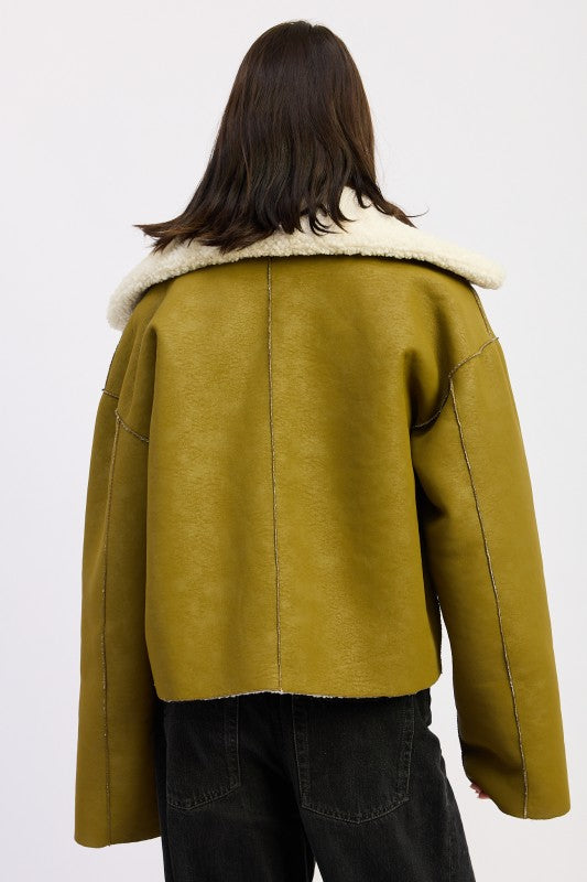 Reversible Suede Shearling Jacket