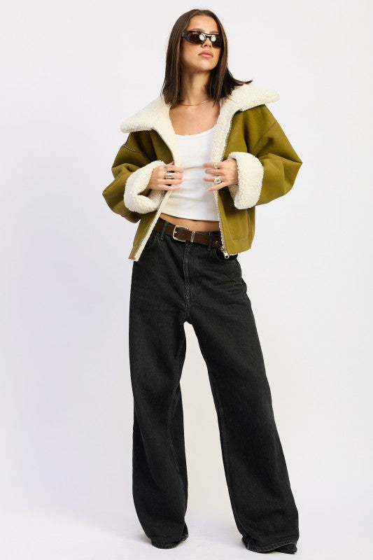 Reversible Suede Shearling Jacket