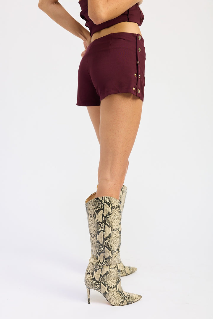 Low Rise Micro Short With Snap Button Detail