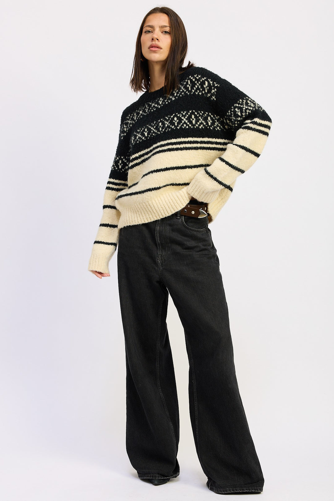 Fair Sle Striped Oversize Sweater