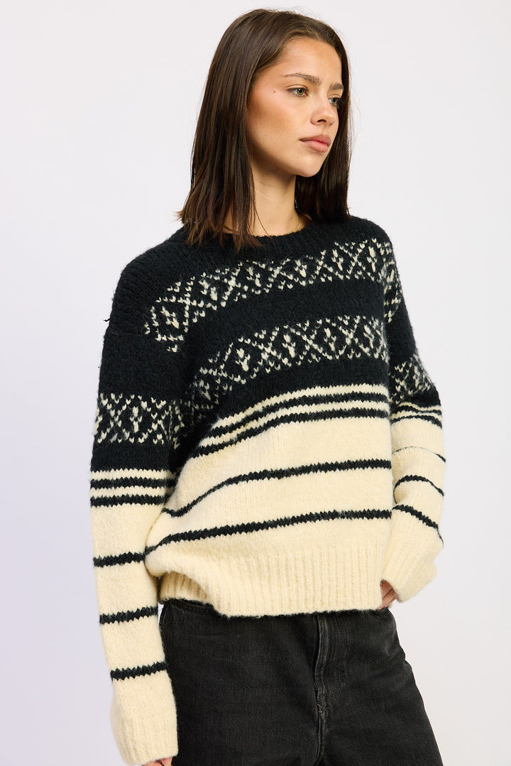 Fair Sle Striped Oversize Sweater