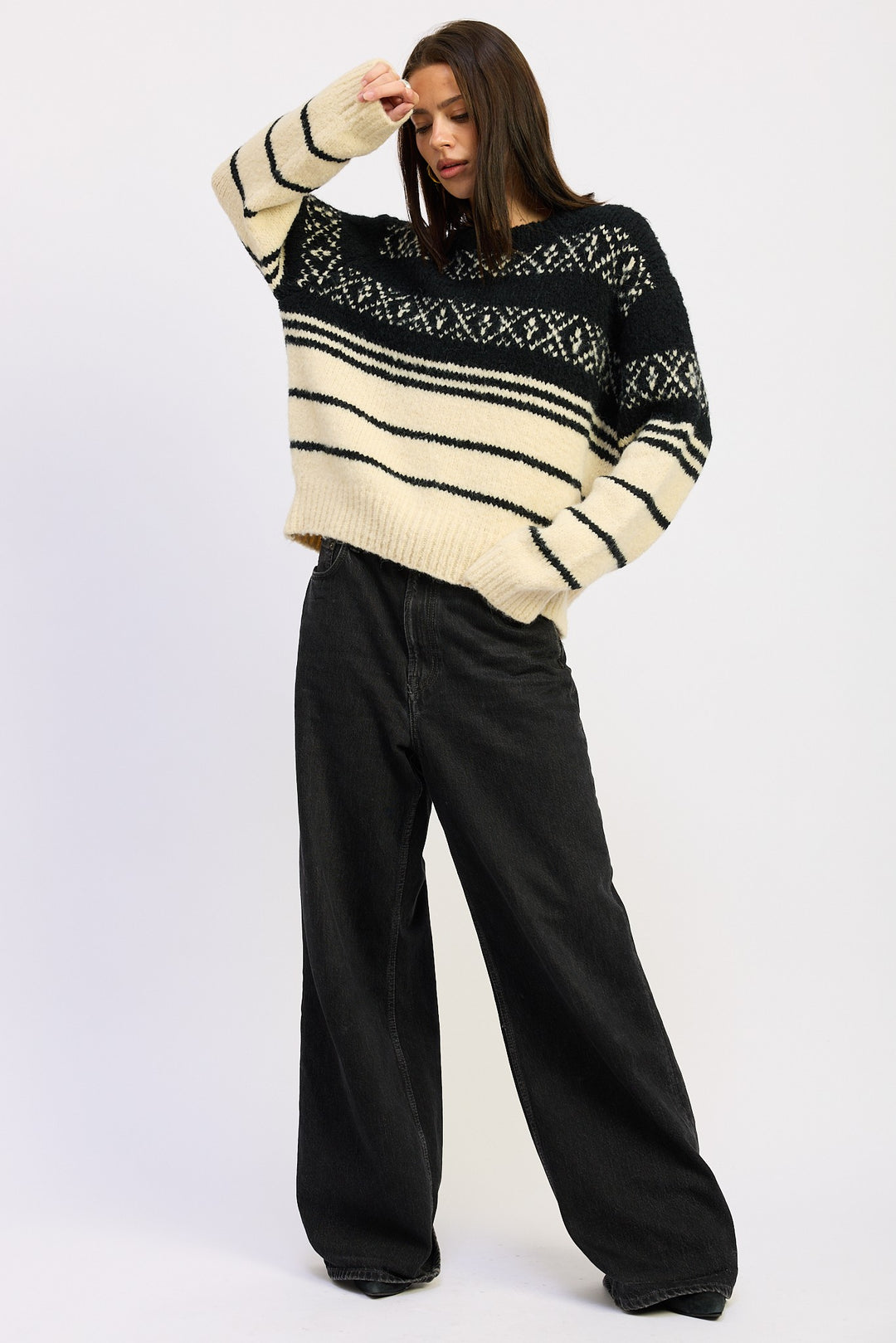 Fair Sle Striped Oversize Sweater