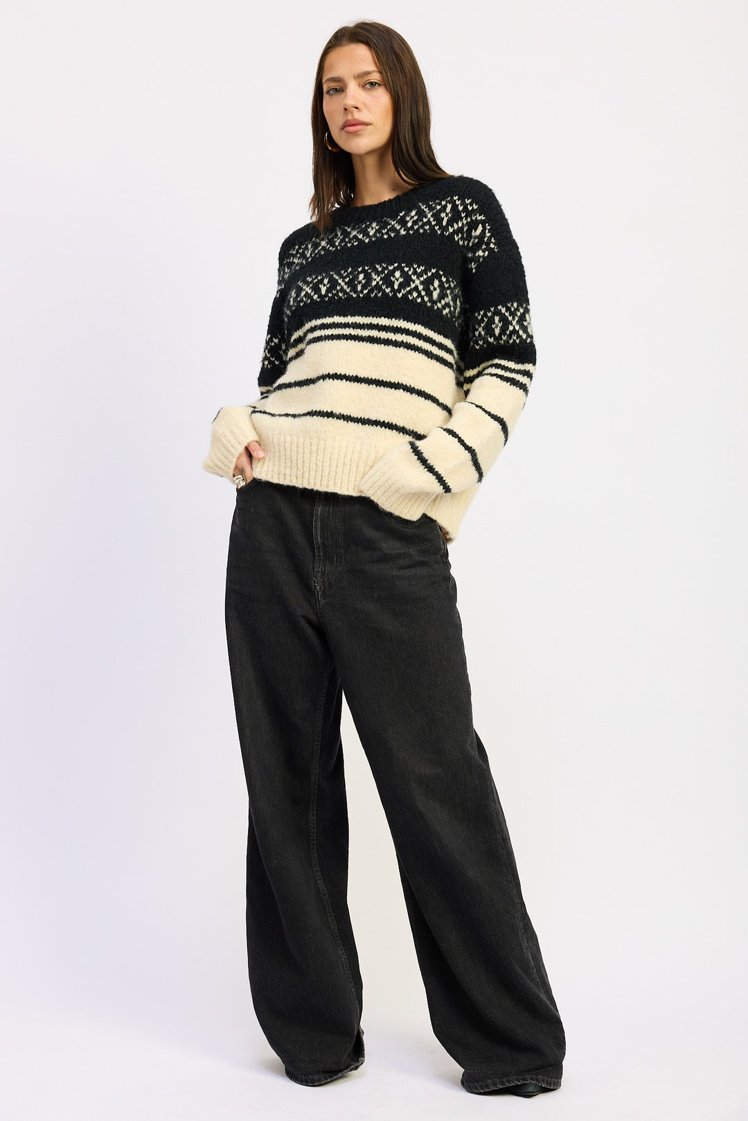Fair Sle Striped Oversize Sweater