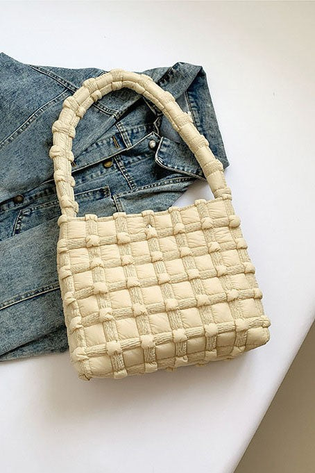 Maya Basket Weave Puffer Tote