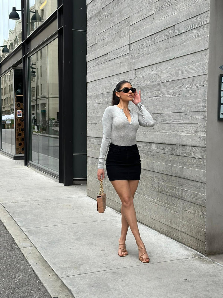 Light Denim Summer Hot Girl High Waisted Denim Mini Skirt