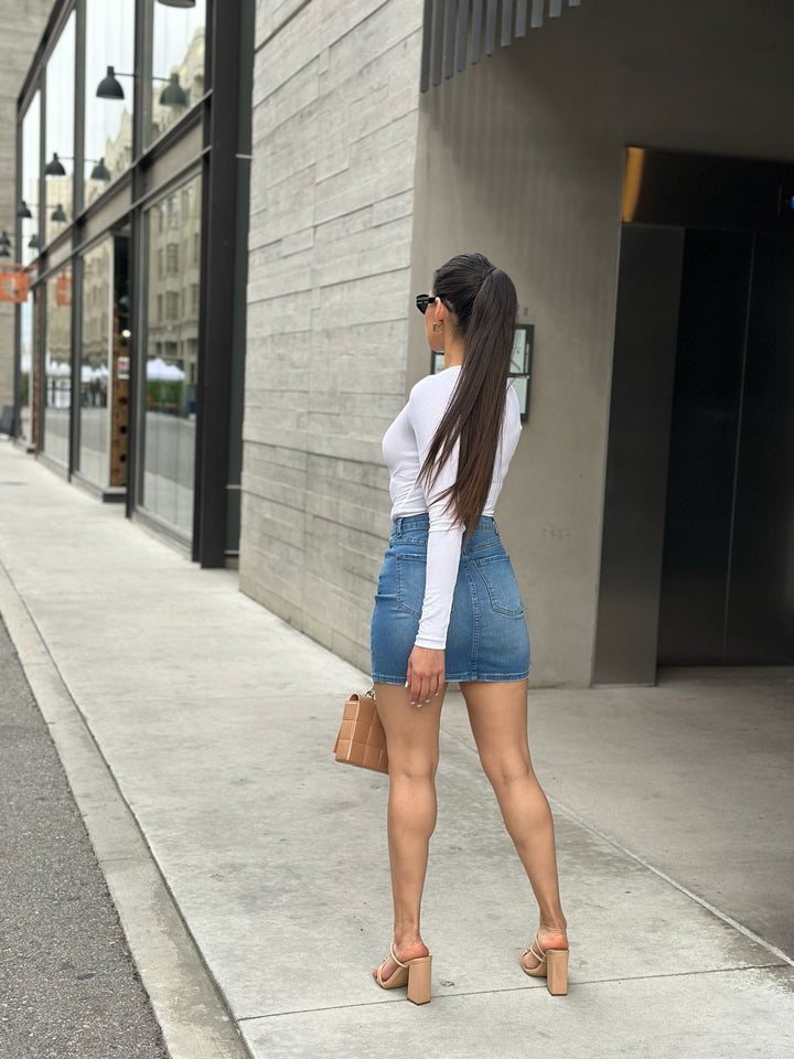 Summer Hot Girl High Waisted Denim Mini Skirt