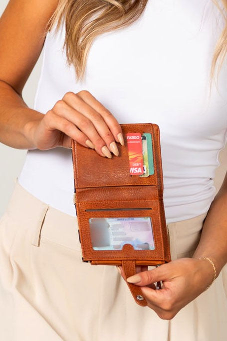 Wilma Mixed Media Fold Over Wallet