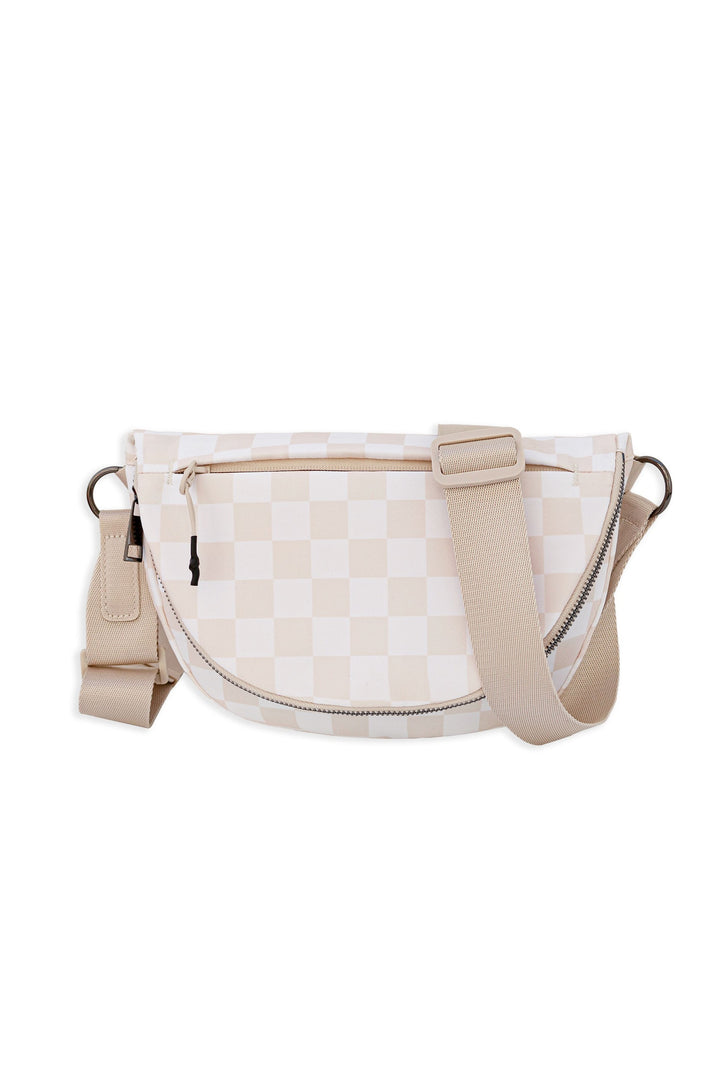 Olivia Nylon Checkered Foldover Crossbody