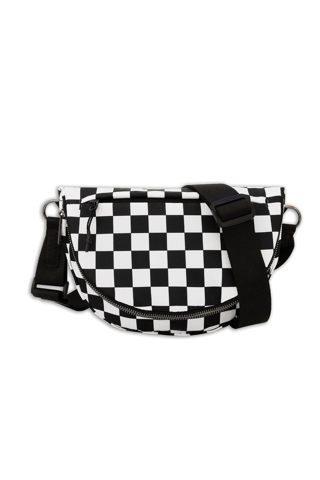 Olivia Nylon Checkered Foldover Crossbody