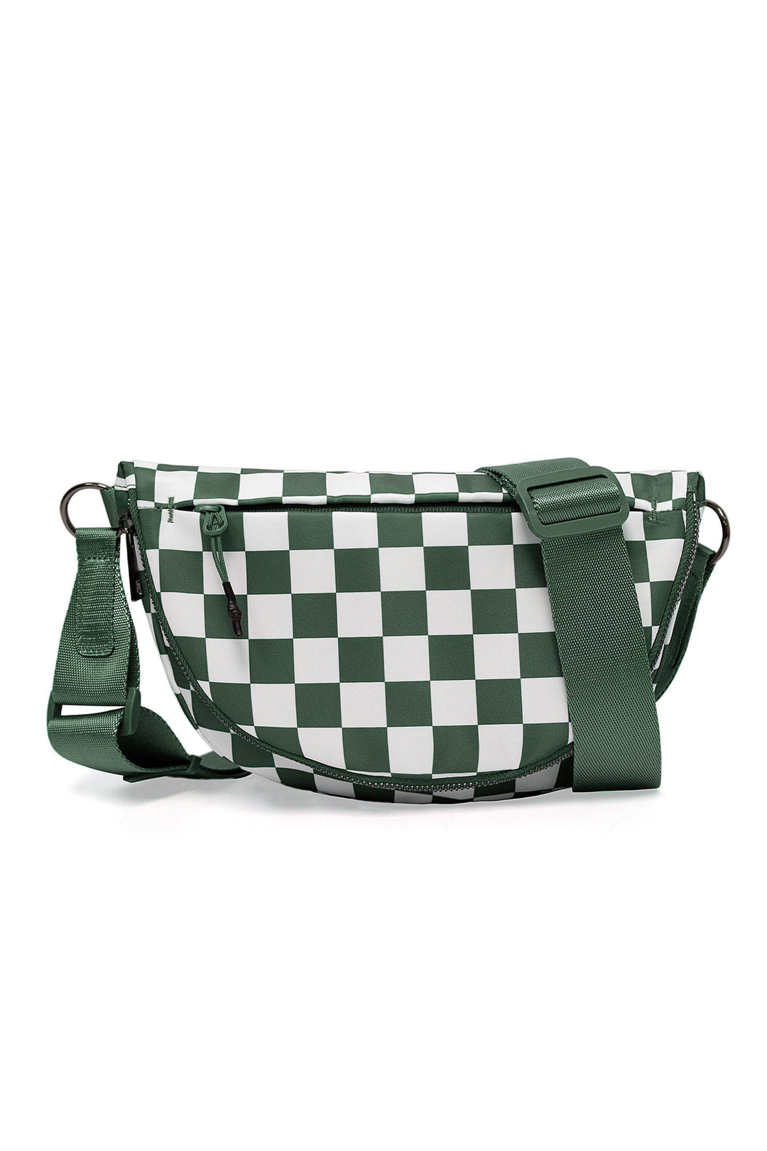 Olivia Nylon Checkered Foldover Crossbody