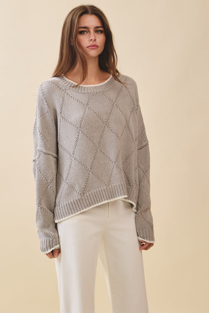 Diamond Knit Pullover Sweater