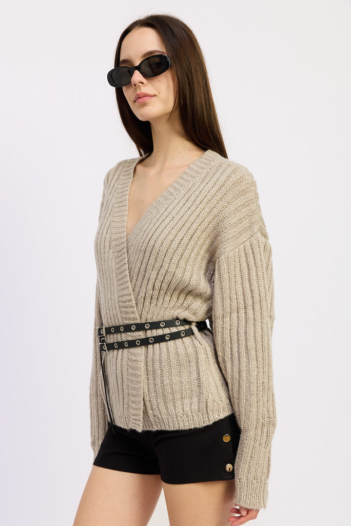 Wrapped Cardigan With Belt