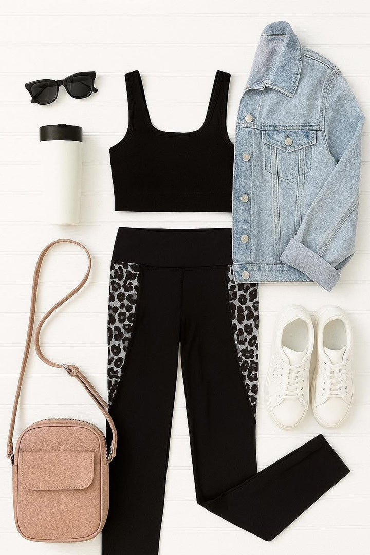 The Sabrina Snow Leopard Panel Leggings