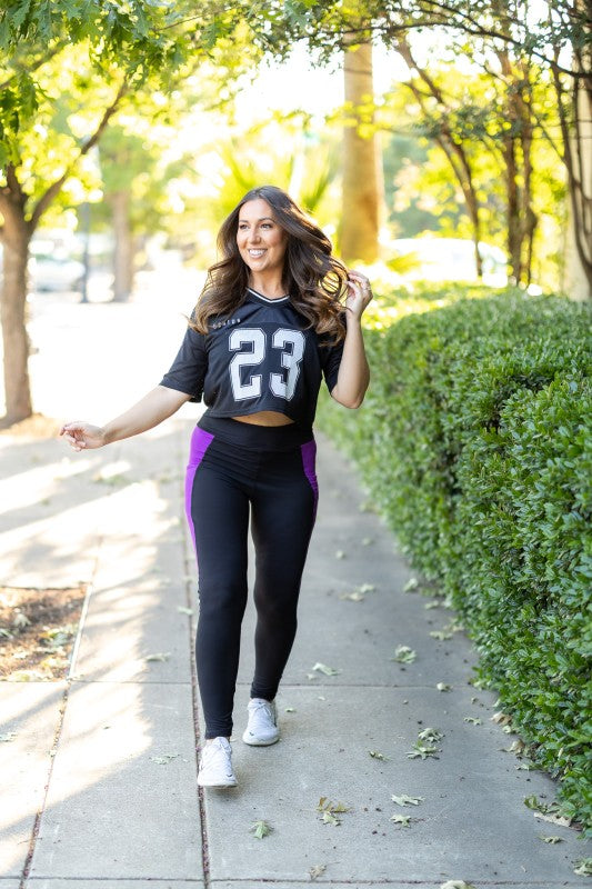 The Presley Purple Panel Leggings 1