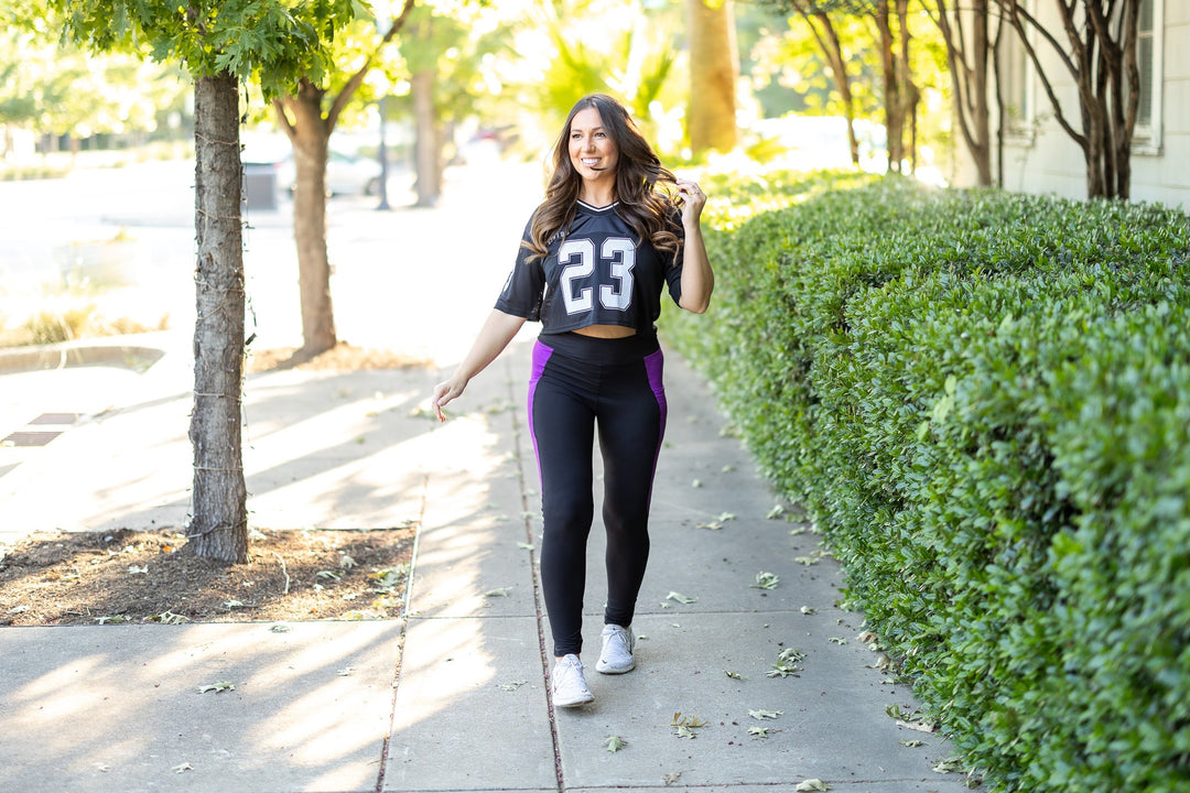 The Presley Purple Panel Leggings