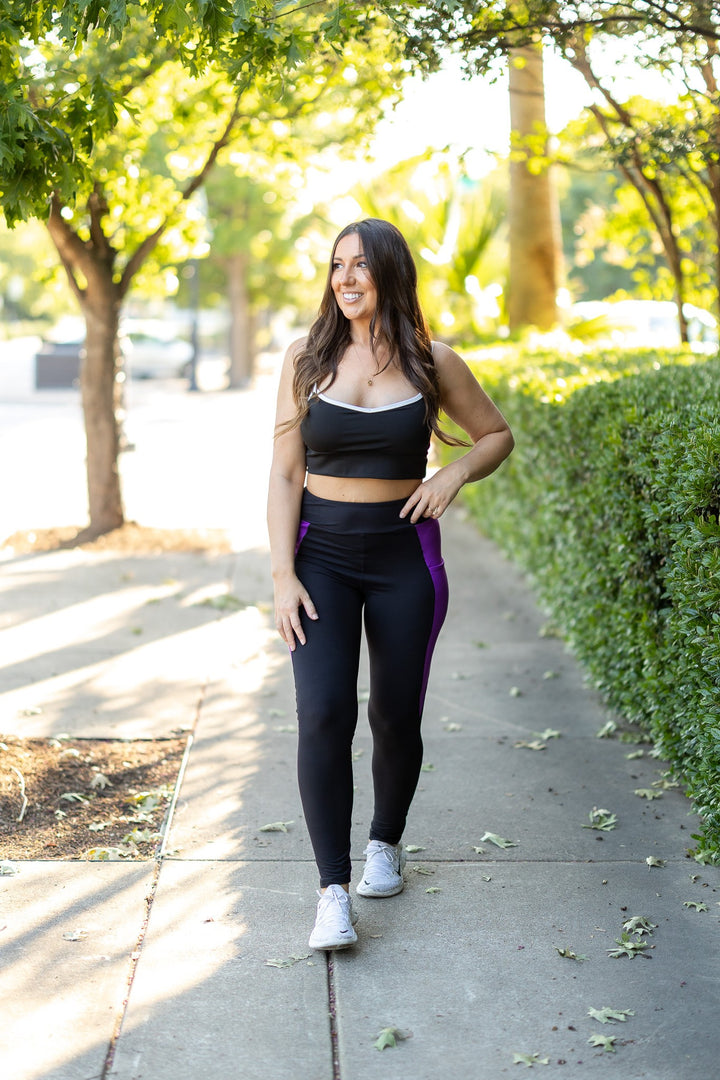 Purple The Presley Purple Panel Leggings