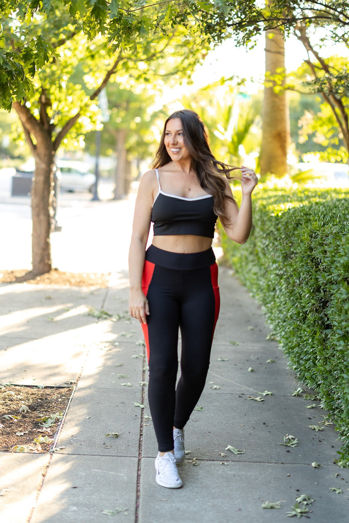 The Roxie Red Panel Leggings