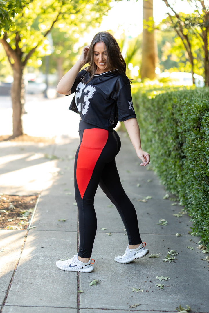 The Roxie Red Panel Leggings