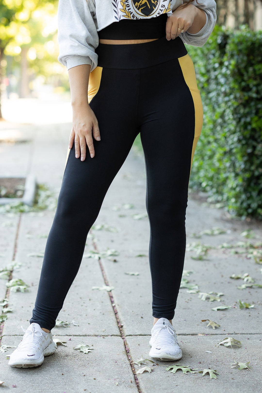 The Yasmine Yellow Panel Leggings 1