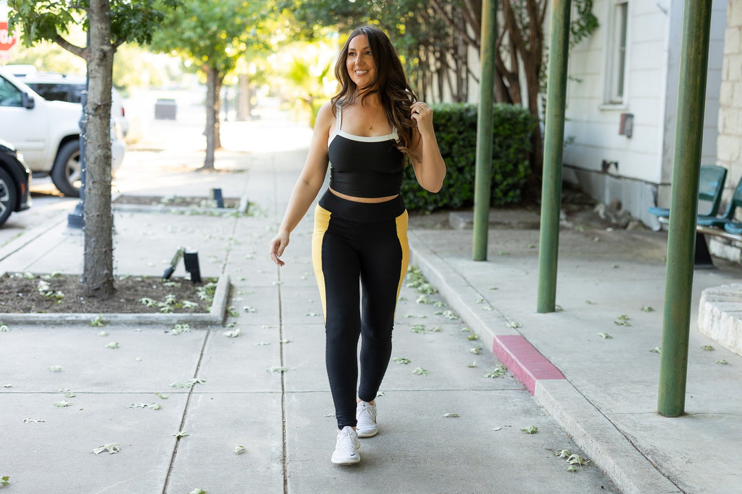 The Yasmine Yellow Panel Leggings 1