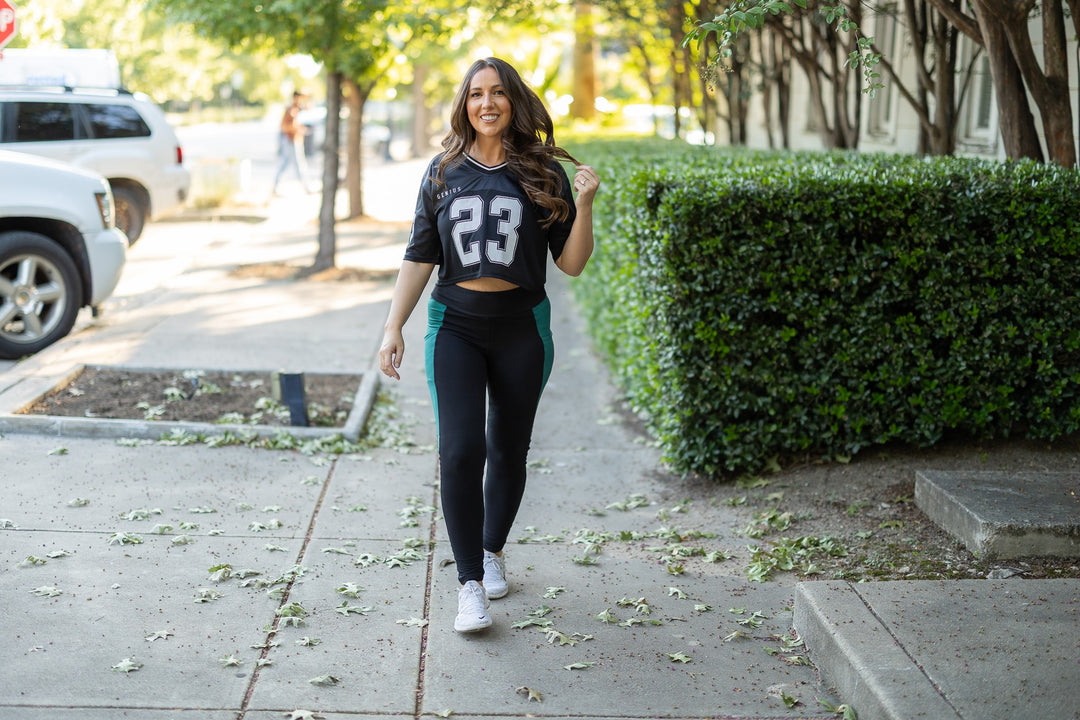 The Gracie Green Panel Leggings