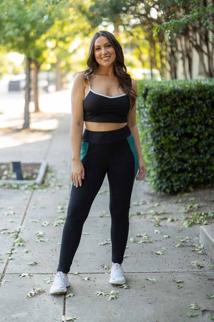 The Gracie Green Panel Leggings