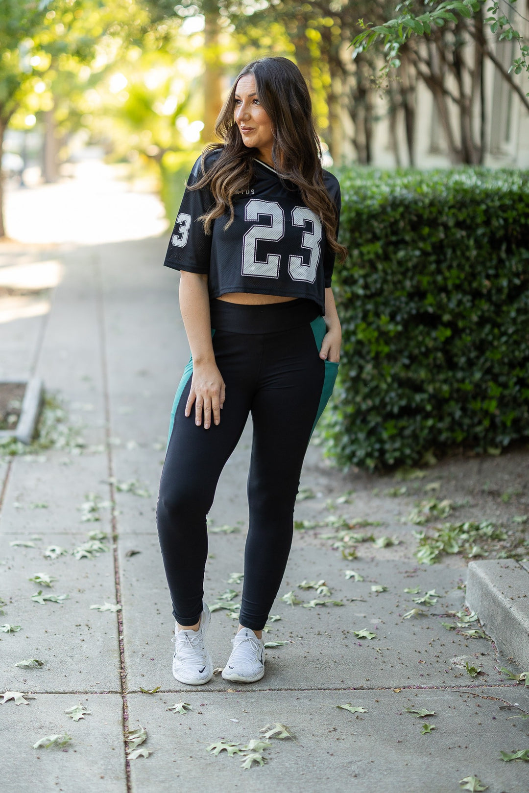 Green The Gracie Green Panel Leggings