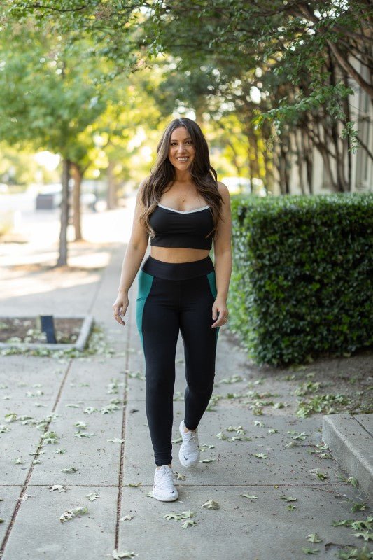 The Gracie Green Panel Leggings 1