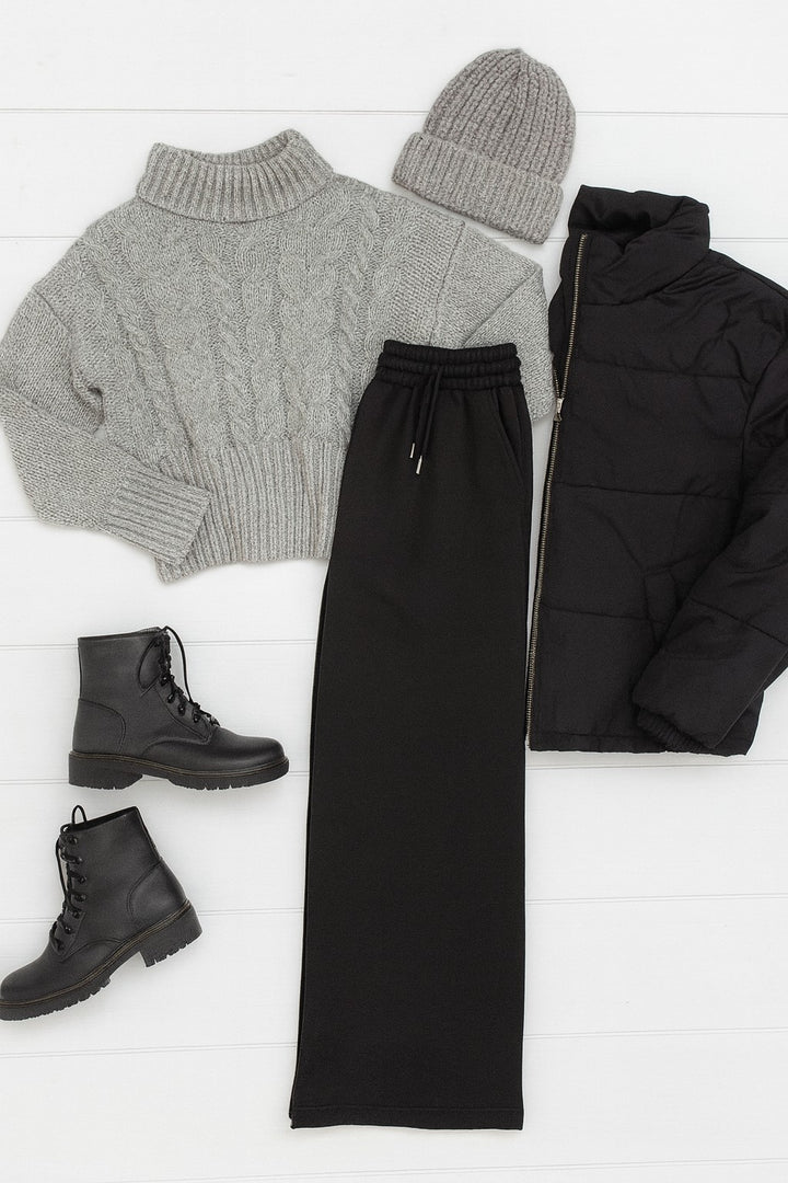 The Jenna Comfy Wide Leg Fleece Pants