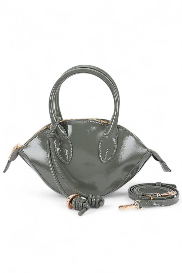 Red Patent Leather Top Handle Small Clutch