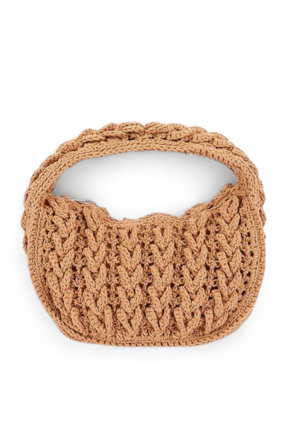 Cotton Braided Top Handle Small Shoudler Bag