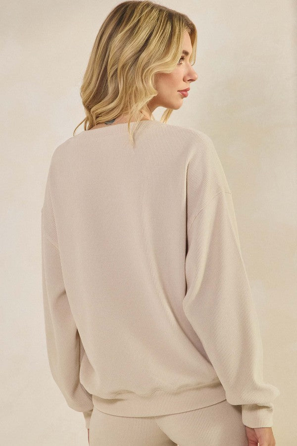 Ivory Womens God Is Love Corduroy Graphic Sweatshirt