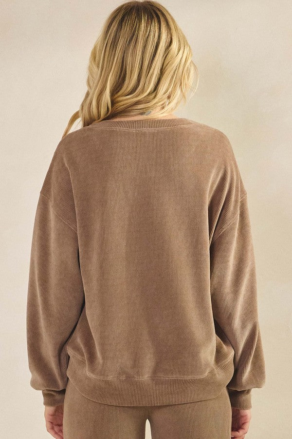 Womens God Is Love Corduroy Graphic Sweatshirt