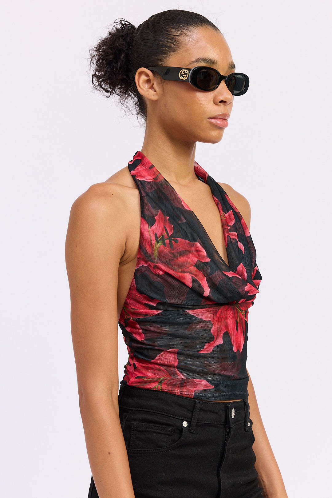 Halter Cowl Neck Top