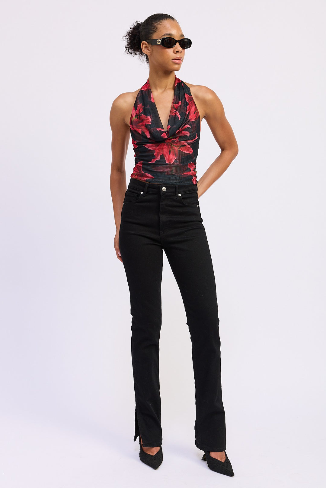 Halter Cowl Neck Top