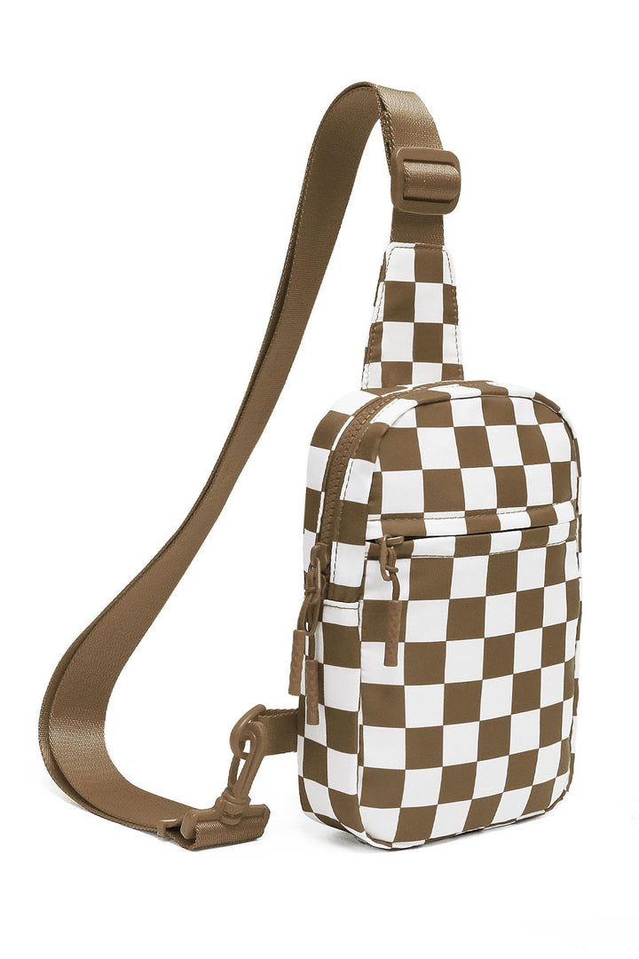 Kenzie Nylon Checkered Sling Bag