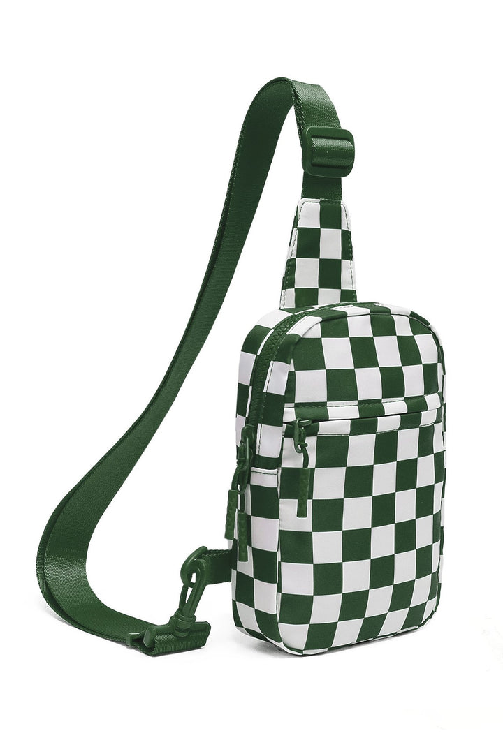 Kenzie Nylon Checkered Sling Bag