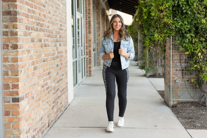 The Sabrina Snow Leopard Panel Leggings