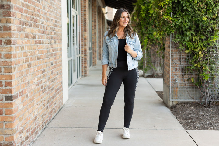 The Sabrina Snow Leopard Panel Leggings