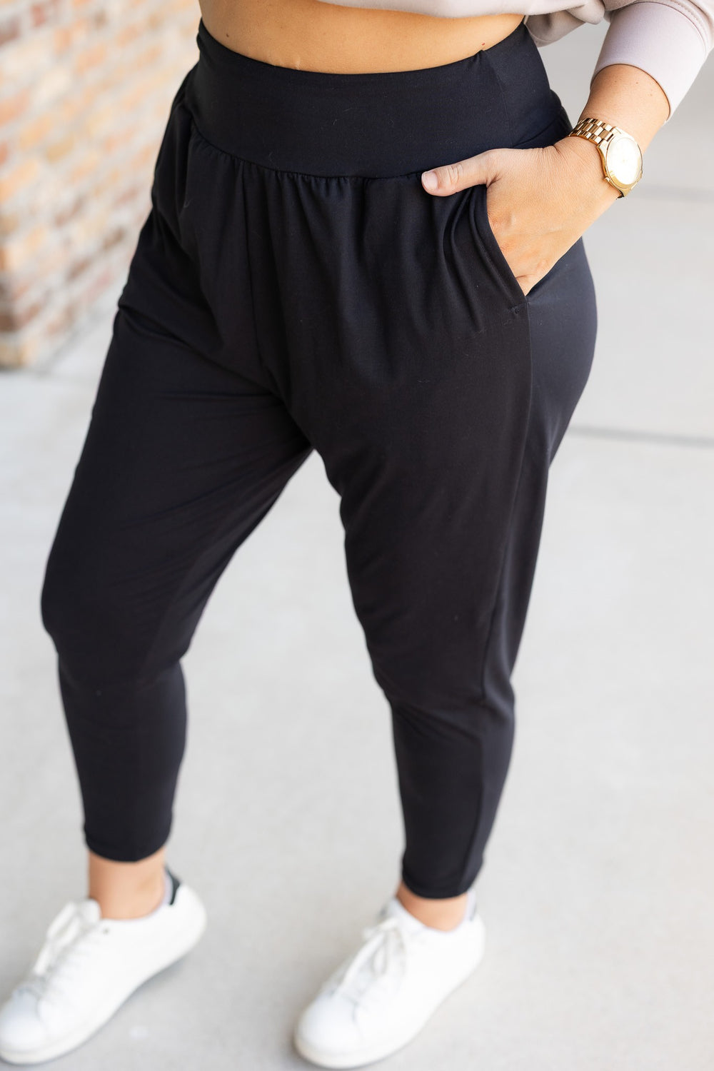 Black The Annie Casual Harem Joggers