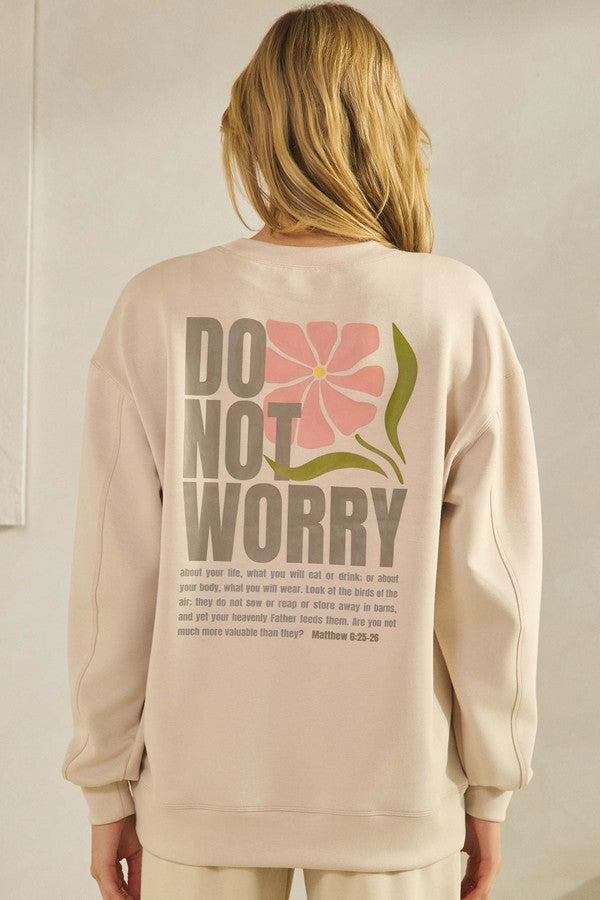 Black Do Not Worry Ultra Comfy Graphic Sweatshirt 1