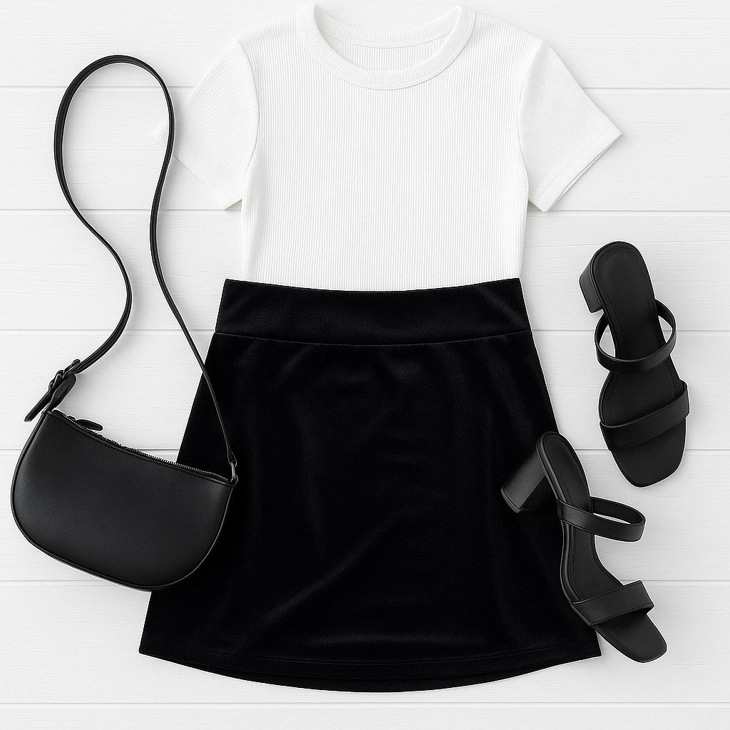 The Scarlett Black Velvet Skirt