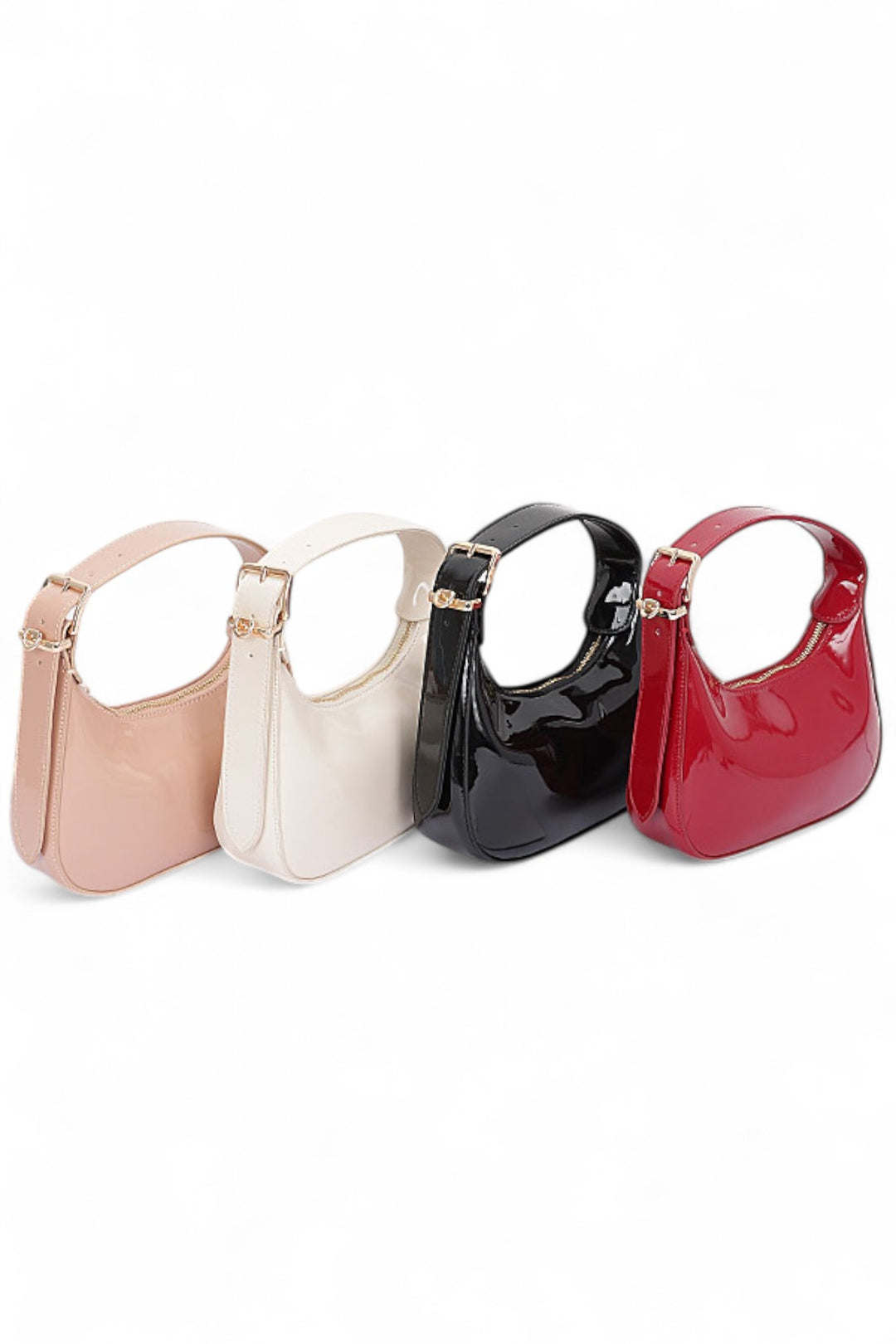 Patent Faux Leather Top Handle Swing Bag