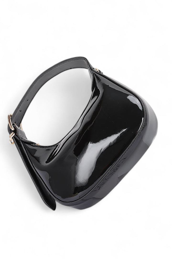 Patent Faux Leather Top Handle Swing Bag