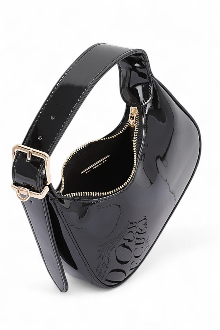 Patent Faux Leather Top Handle Swing Bag